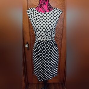 Oscar de la Renta Black and White Floral Midi Dress